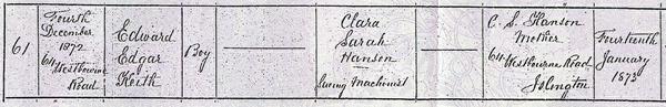 Edward birth certificate